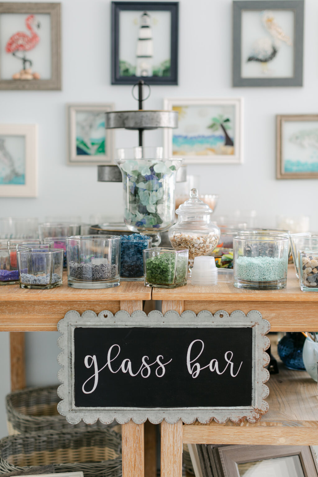Colorful craft supplies and glass art materials at Amelia Makery